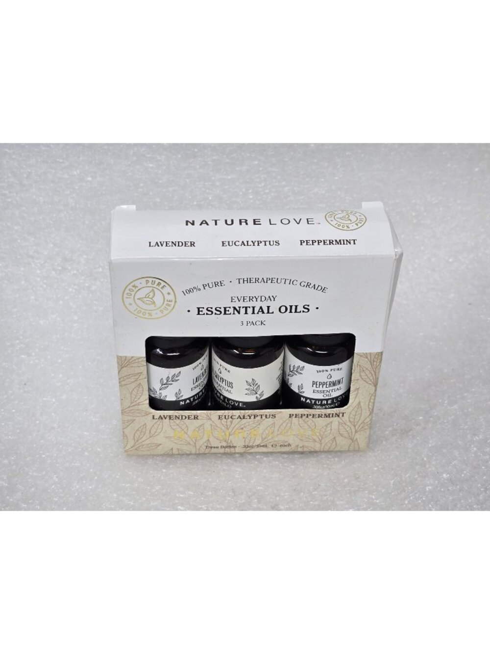 Nature Love 100% Pure Essential Oils 3-Pack Lavender Eucalyptus Peppermint